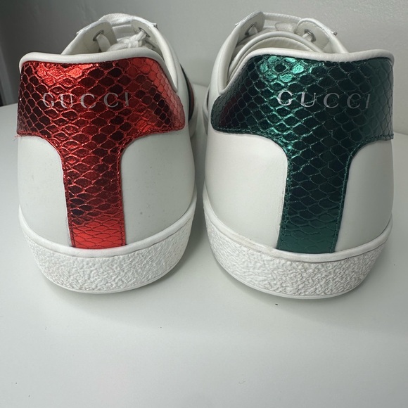 Gucci Mens Ace Low Too Embroidered White Leather Size 11 Sneaker. Like NEW - Picture 6 of 9